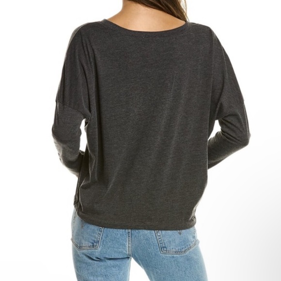 Eberjey Dark Grey Long Sleeve Slouchy Top Size Small - Picture 2 of 7